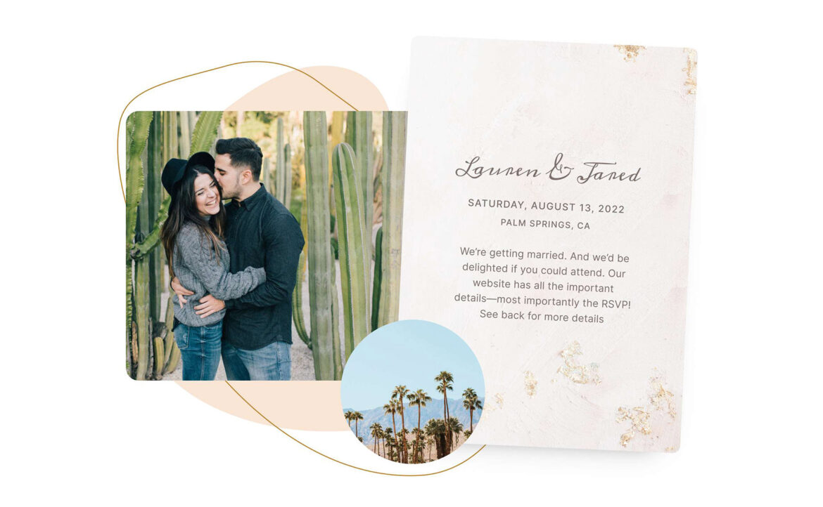 Joy wedding invitation and rsvp card combo