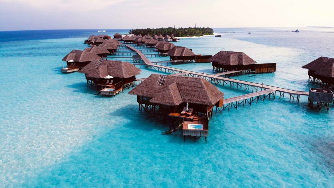 Overwater villas in the Maldives